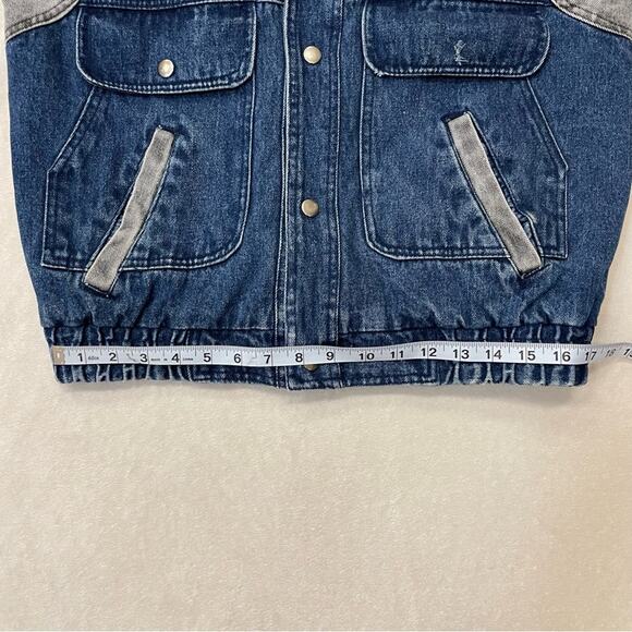 Vintage Storm Stopper by Fieldston Mixed Denim Insulated Vest Size 16/L - Picture 8 of 9